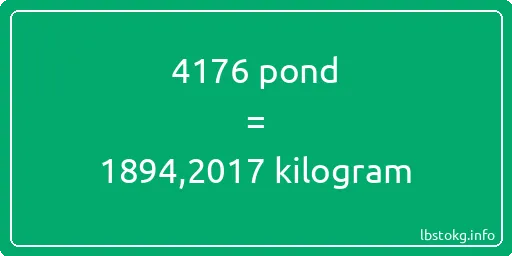 4176 pond naar kilogram - 4176 pond naar kilogram