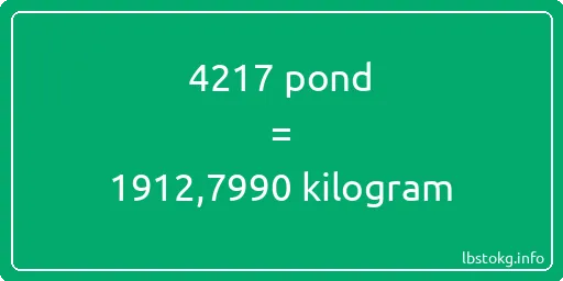 4217 pond naar kilogram - 4217 pond naar kilogram