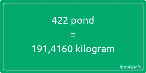 422 pond naar kilogram - 422 pond naar kilogram