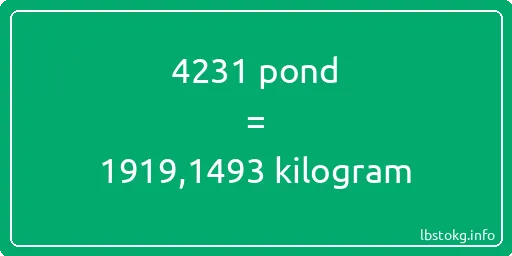 4231 pond naar kilogram - 4231 pond naar kilogram