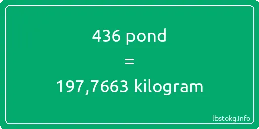 436 pond naar kilogram - 436 pond naar kilogram