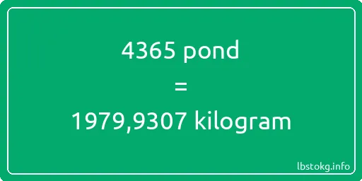 4365 pond naar kilogram - 4365 pond naar kilogram