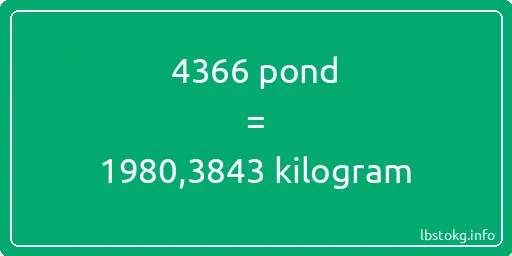 4366 pond naar kilogram - 4366 pond naar kilogram