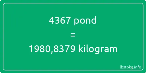 4367 pond naar kilogram - 4367 pond naar kilogram