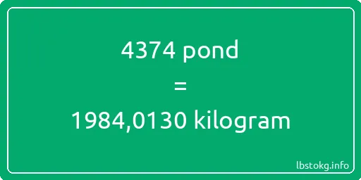 4374 pond naar kilogram - 4374 pond naar kilogram