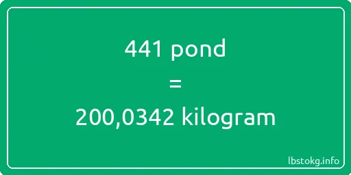 441 pond naar kilogram - 441 pond naar kilogram