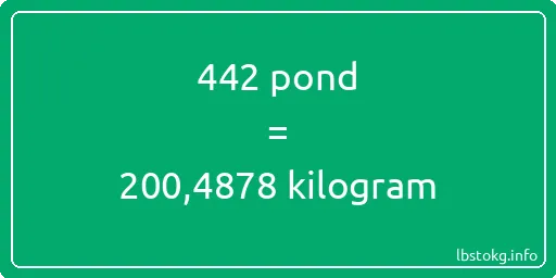 442 pond naar kilogram - 442 pond naar kilogram