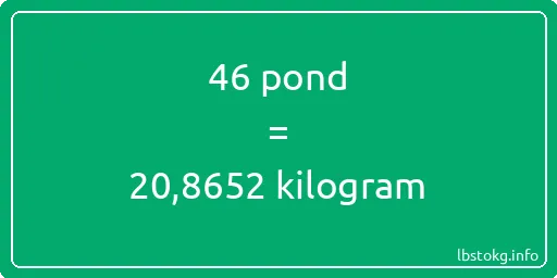 46 pond naar kilogram - 46 pond naar kilogram