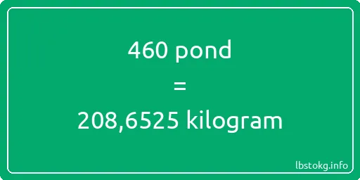 460 pond naar kilogram - 460 pond naar kilogram