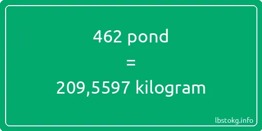 462 pond naar kilogram - 462 pond naar kilogram