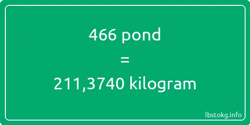 466 pond naar kilogram - 466 pond naar kilogram