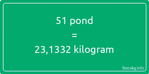 51 pond naar kilogram - 51 pond naar kilogram