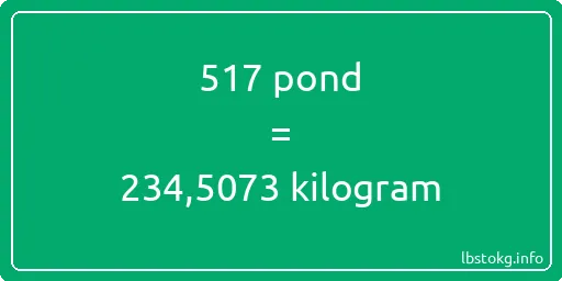 517 pond naar kilogram - 517 pond naar kilogram