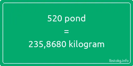 520 pond naar kilogram - 520 pond naar kilogram