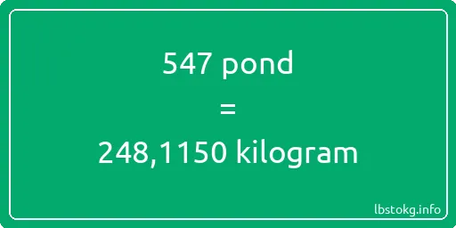 547 pond naar kilogram - 547 pond naar kilogram