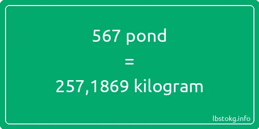 567 pond naar kilogram - 567 pond naar kilogram