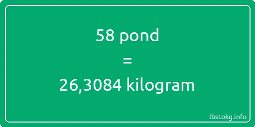 58 pond naar kilogram - 58 pond naar kilogram