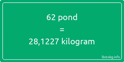 62 pond naar kilogram - 62 pond naar kilogram