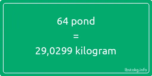 64 pond naar kilogram - 64 pond naar kilogram