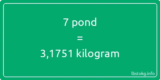 7 pond naar kilogram - 7 pond naar kilogram