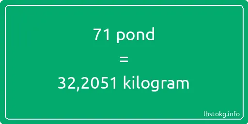 71 pond naar kilogram - 71 pond naar kilogram