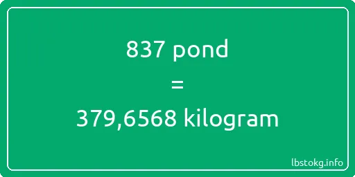 837 pond naar kilogram - 837 pond naar kilogram