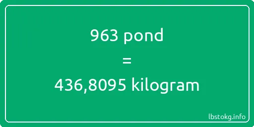 963 pond naar kilogram - 963 pond naar kilogram