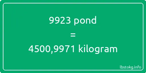 9923 pond naar kilogram - 9923 pond naar kilogram