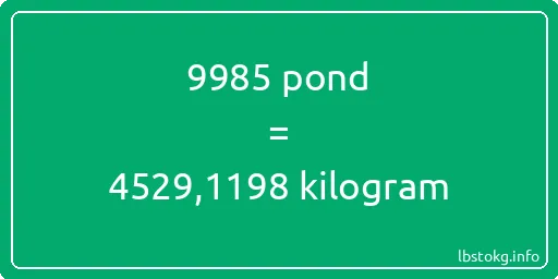 9985 pond naar kilogram - 9985 pond naar kilogram