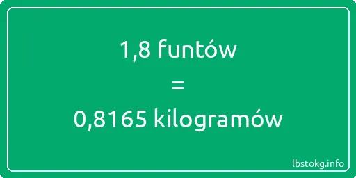 1-8 funtów do kilogramów - 1-8 funtów do kilogramów