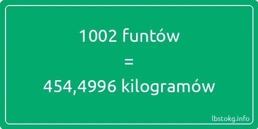 1002 funtów do kilogramów - 1002 funtów do kilogramów