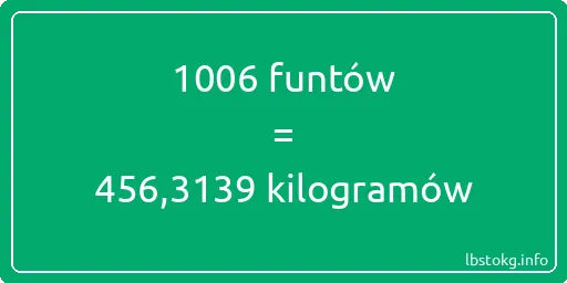 1006 funtów do kilogramów - 1006 funtów do kilogramów