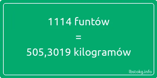 1114 funtów do kilogramów - 1114 funtów do kilogramów