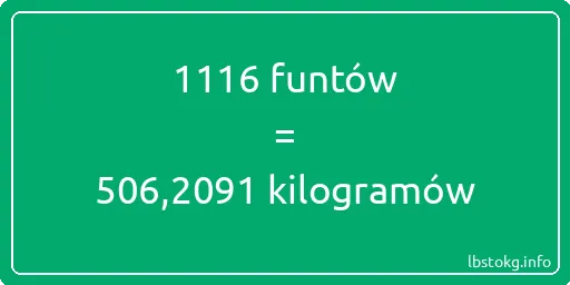 1116 funtów do kilogramów - 1116 funtów do kilogramów