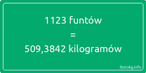 1123 funtów do kilogramów - 1123 funtów do kilogramów