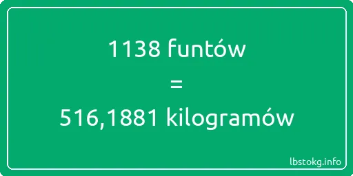 1138 funtów do kilogramów - 1138 funtów do kilogramów