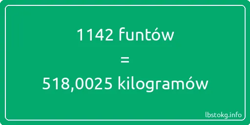 1142 funtów do kilogramów - 1142 funtów do kilogramów