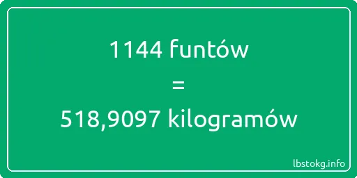 1144 funtów do kilogramów - 1144 funtów do kilogramów