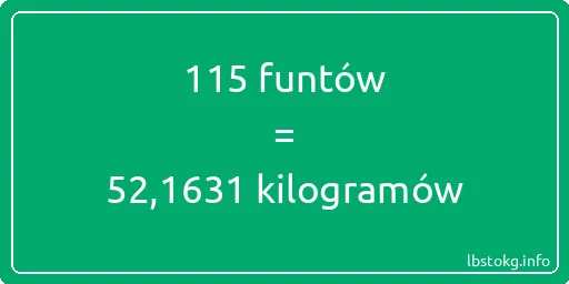 115 funtów do kilogramów - 115 funtów do kilogramów