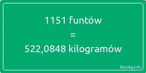 1151 funtów do kilogramów - 1151 funtów do kilogramów