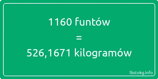 1160 funtów do kilogramów - 1160 funtów do kilogramów