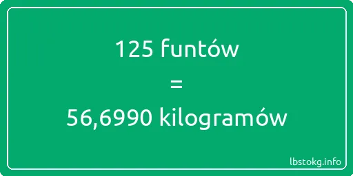 125 funtów do kilogramów - 125 funtów do kilogramów