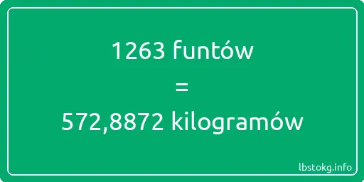 1263 funtów do kilogramów - 1263 funtów do kilogramów