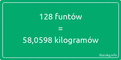 128 funtów do kilogramów - 128 funtów do kilogramów