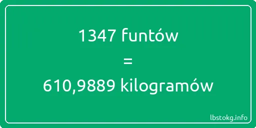 1347 funtów do kilogramów - 1347 funtów do kilogramów