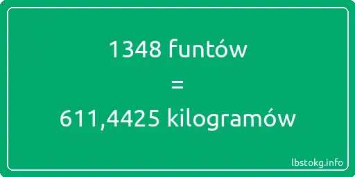 1348 funtów do kilogramów - 1348 funtów do kilogramów