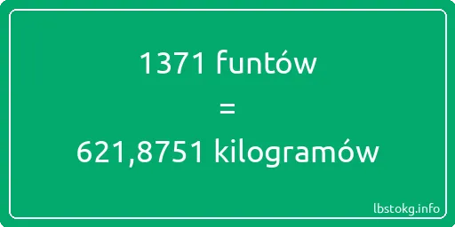 1371 funtów do kilogramów - 1371 funtów do kilogramów