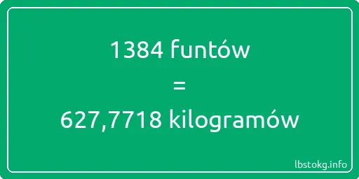 1384 funtów do kilogramów - 1384 funtów do kilogramów