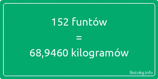 152 funtów do kilogramów - 152 funtów do kilogramów