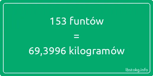 153 funtów do kilogramów - 153 funtów do kilogramów